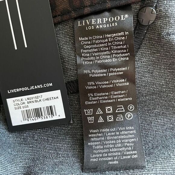 Liverpool Madonna Leggings Cheetah Ponte Knit Slim Pants Size 0/25 NEW! $98 - Picture 8 of 12